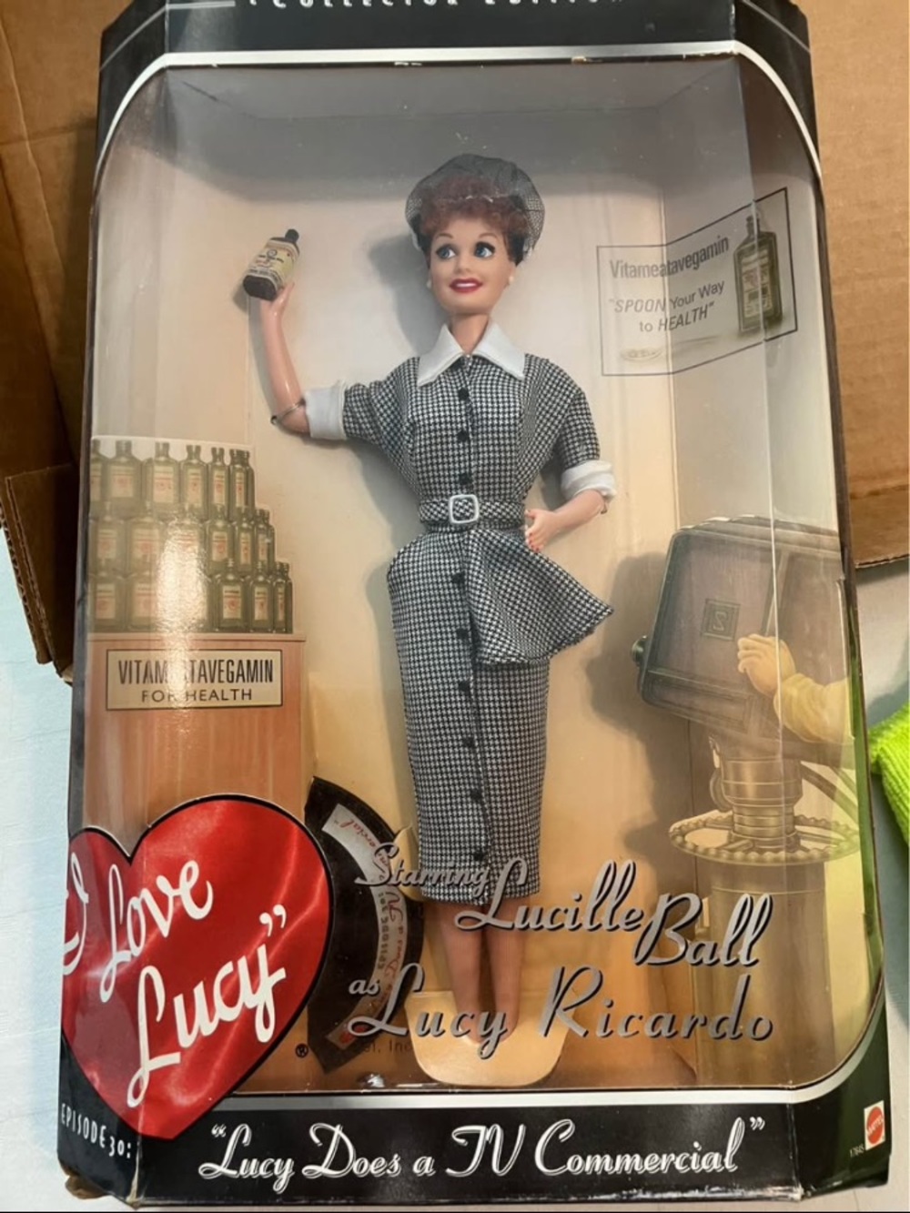 Vintage-Style Black and White Houndstooth Doll Outfit by - Picture 2 of 4